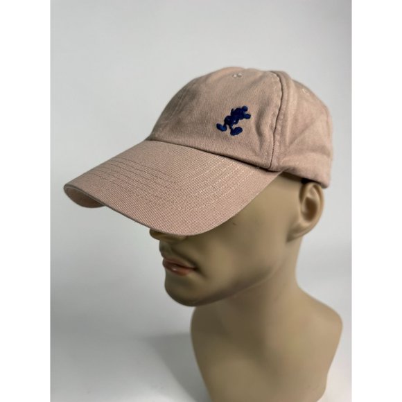 Disney Parks Embroidered Mickey Mouse Blue Icon Hat Cap Khaki Beige Adjustable - Picture 11 of 16